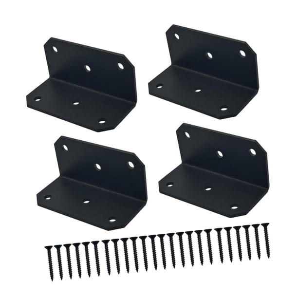 L soporte de 90 grados de esquina con conector de esquina de servicio pesado para proyectos de bricolaje estante de estantería gabinete de carpintería 4 set