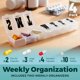 thumbnail image 3 of Organizador de Pastillas MEDca Semanal 7 Días, Pack de 4 para 28 Días, Letras Grandes, Traslúcido, Sin BPA, 15,2 x 3,2 x 1,9 cm, 3 of 9