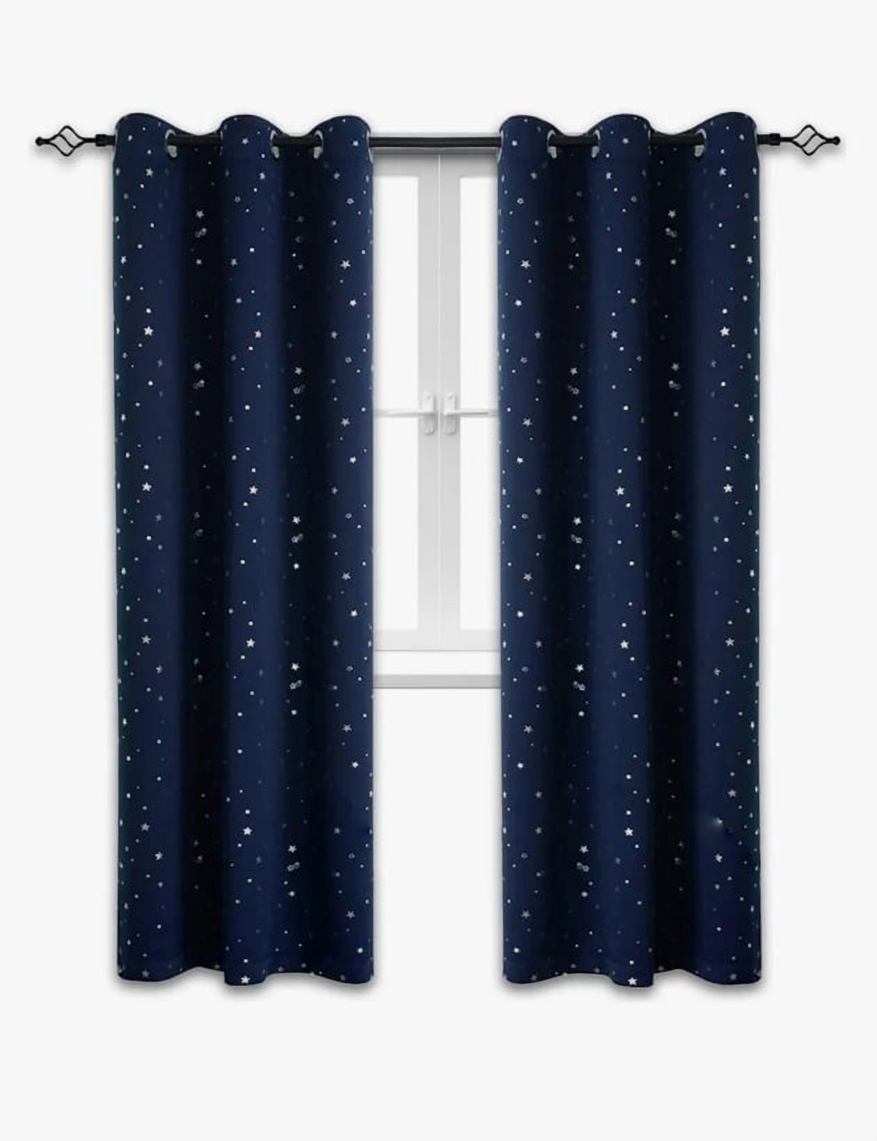 Riqui - Cortina Infantil Semi Blackout 2 Paños Azul