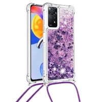 Funda Foxdock Para Xiaomi Redmi Note 11 Pro 4G/5G Con Cuerda Ajustable, Brillo Líquido, Protección Antigolpes Y Lente – Ideal Para Regalo