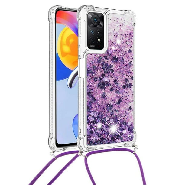 Funda FOXDOCK para Xiaomi Redmi Note 11 Pro 4G/5G con Cuerda Ajustable, Brillo Líquido, Protección Antigolpes y Lente – Ideal para Regalo