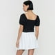 thumbnail image 2 of Blusa Mujer Crop Panal Manga Globo Negro Corona, 2 of 5