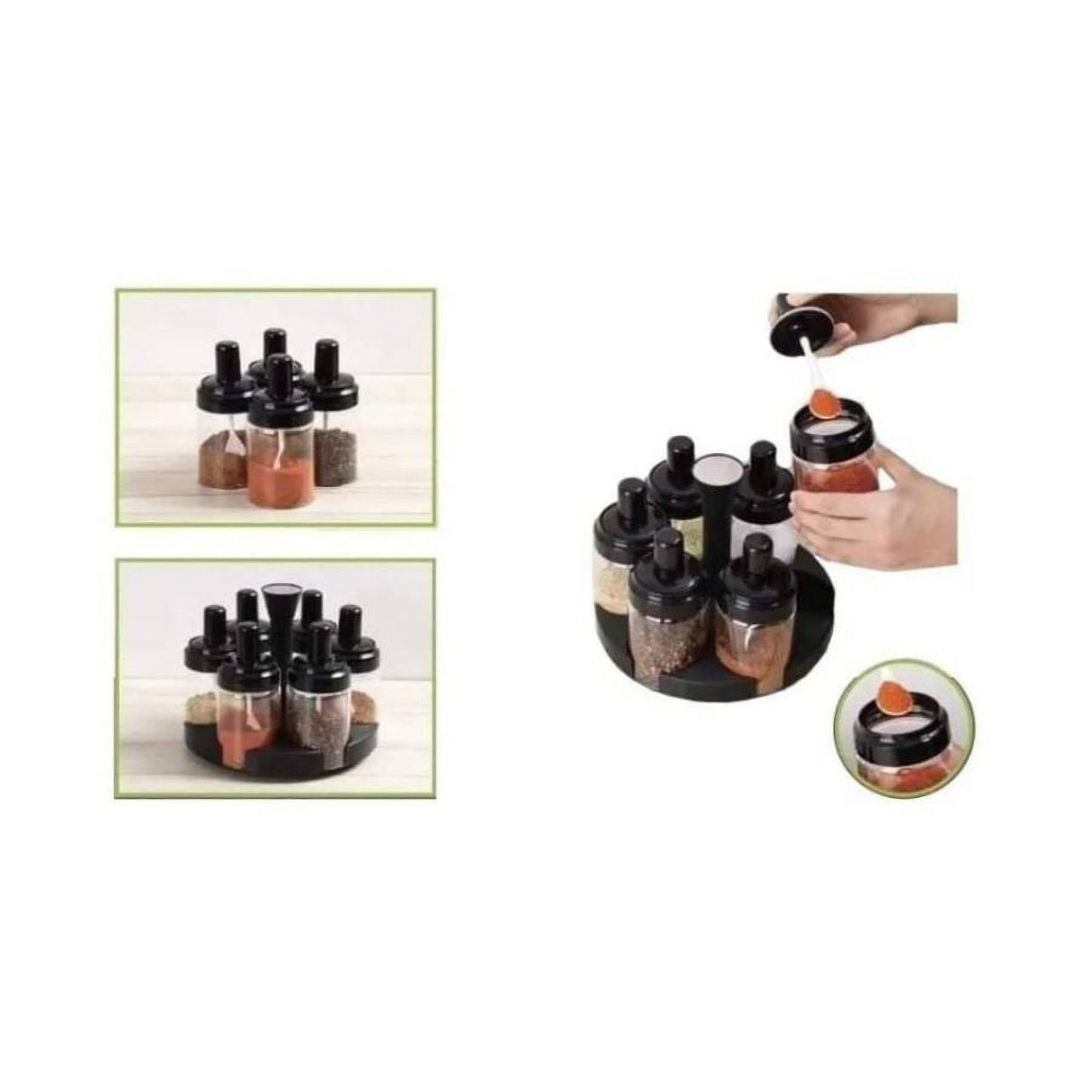 Click Ventas - Set Especieros Condimento Giratorio Con Cuchara 6 Piezas