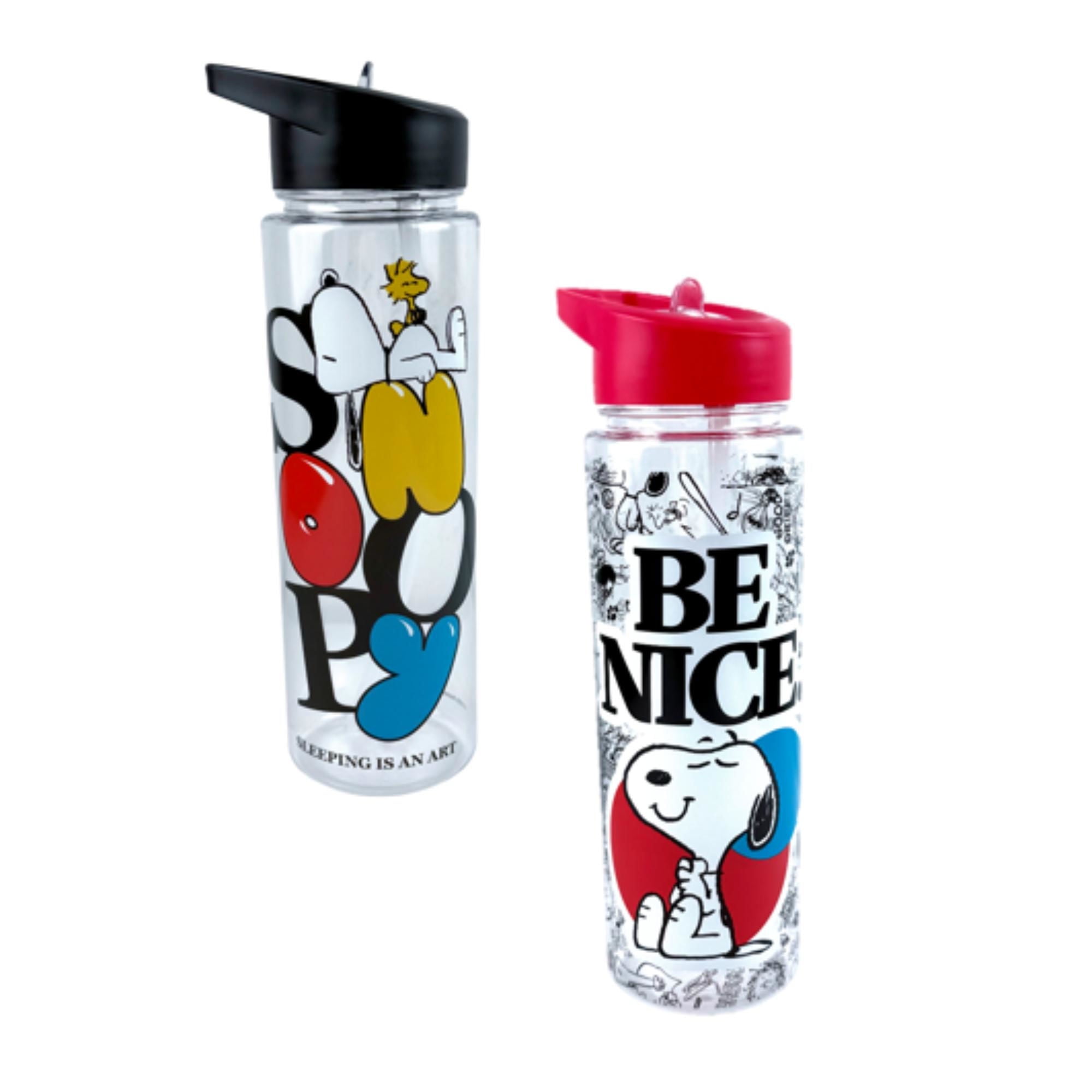 Botella Con Bombilla 1 Pieza Plastico Snoopy
