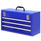 thumbnail image 1 of Caja de herramientas grande roja con 3 cajones, 20 unidades, metal, portátil, acero azul, 1 of 7