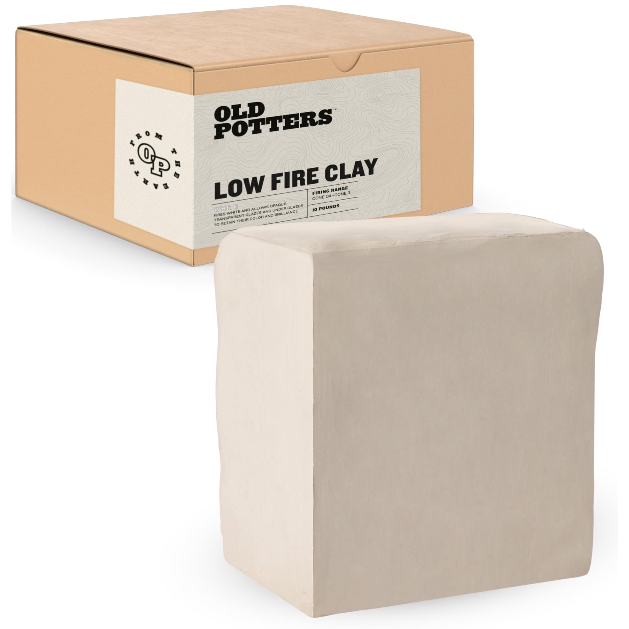 Barro De Cerámica Old Potters, Blanco A Fuego Lento, 4,54 Kg (conos 06-04)