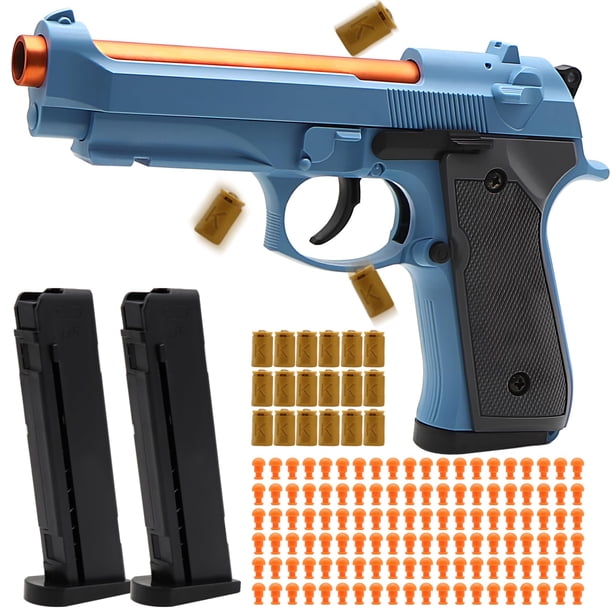 Pistola de juguete Fidget Bugrtey, azul, automática, expulsa proyectiles con 120 balas