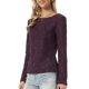 thumbnail image 4 of INSPIRE CHIC Blusa Jacquard para Mujer Cuello Barco Manga Larga Otoño Top de Punto Transparente M Púrpura, 4 of 6