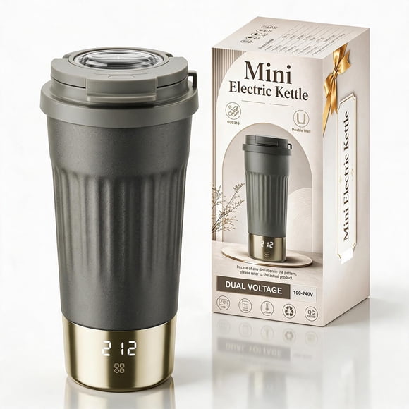 Tetera eléctrica LUUPONKO 400 ml 110 V/220 V con pantalla LCD