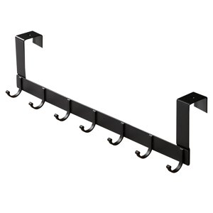 Magideal - Gancho Sobre Hecho De Aleación De Aluminio, Ahorro De Espacio Para Cocina, , Dormitorio , Corto Negro 7 Ganchos