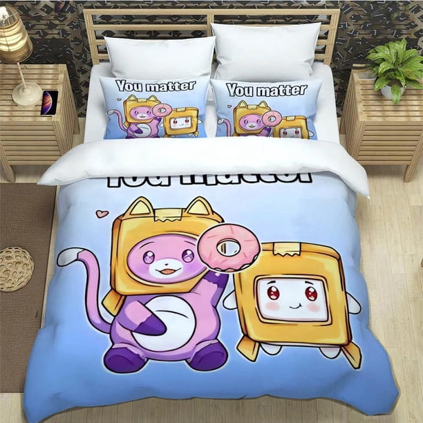Lankybox Foxy Boxy cute Bedding Sets exquisite bed supplies set duvet cover bed comforter set bedding set luxury birthday gift Bed Sheets