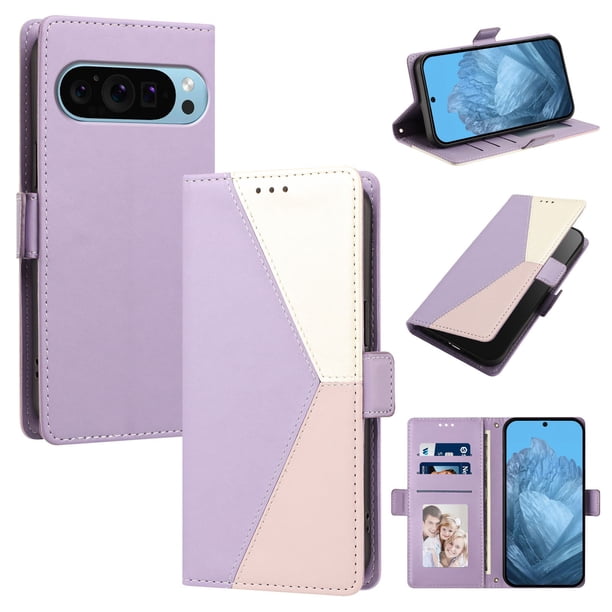 Funda Cartera Tricolor para Google Pixel 10/10 Pro 5G con Ranuras, Morado