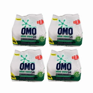 Pack 4 Unidades Detergentes En Polvo Omo Aloe Vera 400 Grs