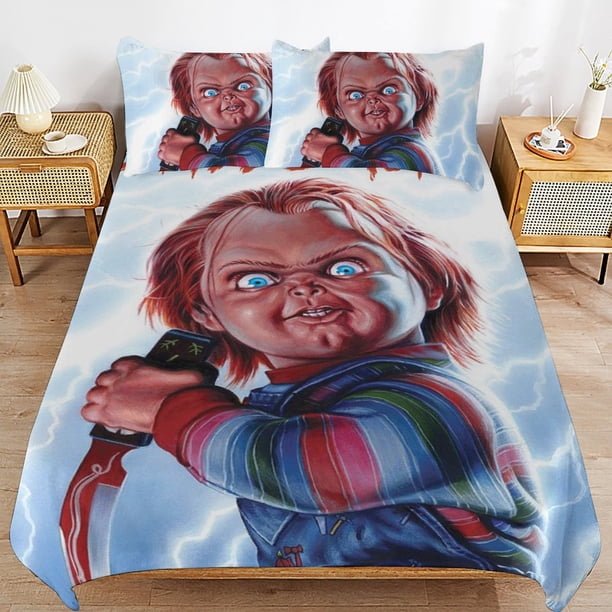 Child's Play Chucky Duvet Cover Set 3 Piece Bedding Set Double Sided Printing Decorative Comforter Cover Set