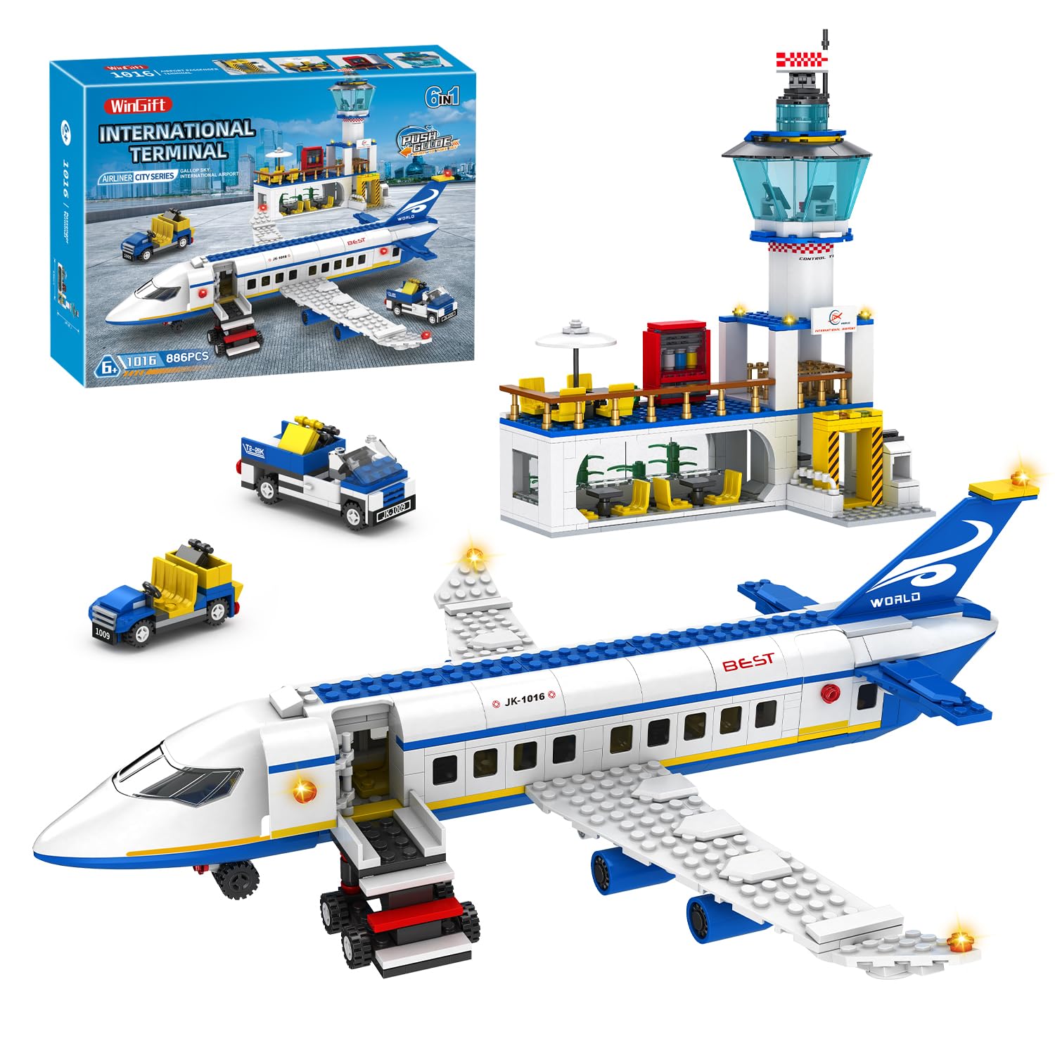 Terminal De Pasajeros Del Aeropuerto Building Blocks Toy Wingift 886 Piezas