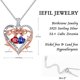 thumbnail image 5 of Collar Iefil Corazón de Rosa con Piedra de Nacimiento 925 Plata, 5 of 7