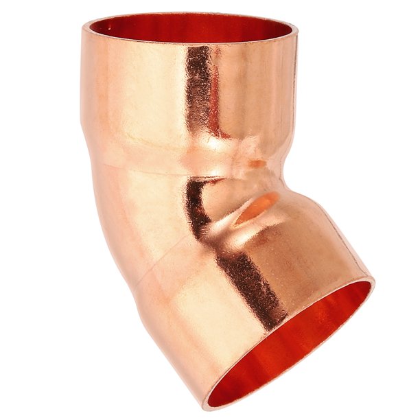Uxcell 1 3/8" ID 1.2mm de grosor codo accesorio de cobre, 1 pieza 99.9% cobre puro conector de tubería de soldadura a 45 grados