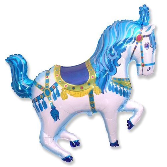 Globo Flexmetal 66 cm Forma de Caballo de Lámina Azul