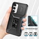 thumbnail image 2 of Funda Armada para Samsung Galaxy S23 FE con Tapa Deslizante y Soporte Magnético Giratorio Negro, 2 of 5