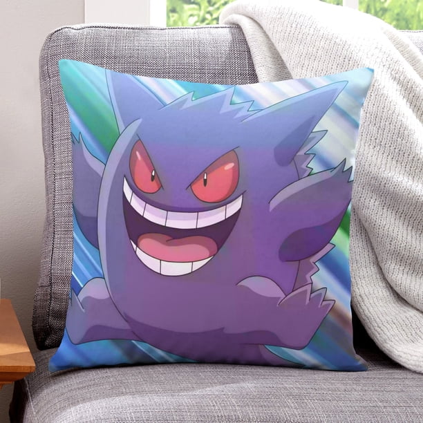 Gengar Fundas de almohada de terciopelo con tema, regalos de funda de almohada, decoración para el hogar, cojín de lanzar, regalo de cumpleaños para fans y parejas.30*30cm.