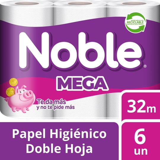 Papel Higiénico Doble Hoja 32 M 6 Un Noble