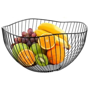 Chic Haus - Frutero De Metal Forjado Con Diseño Geométrico – Elegante Y Versátil, Ideal Para Frutas, Decoraciones O Velas – Minimalista Y Duradero, 25.4X14 Cm, Perfecto Para Cocina O Comerdor