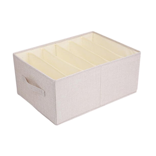 Contenedor De Almacenamiento De Ropa Contenedor De Almacenamiento Resistente Para Edredones Libros Sábanas XL Beige 6 Rejillas