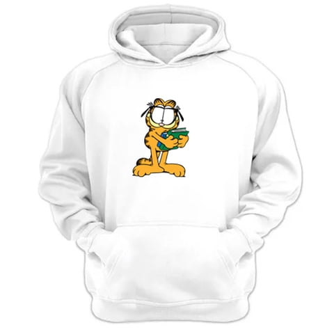 Genérico - Polerón Canguro Garfield Blanco Talla S Unisex