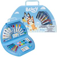 Bluey - Kit De Dibujo Con Lápices De Colores Azules De Art Supplies Con Funda Para Niños