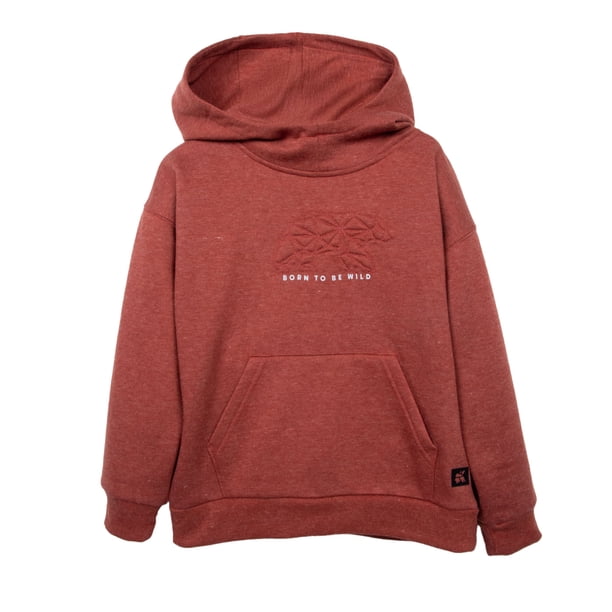 Polerón Hoodie Niño con Bordado Oso Terracota
