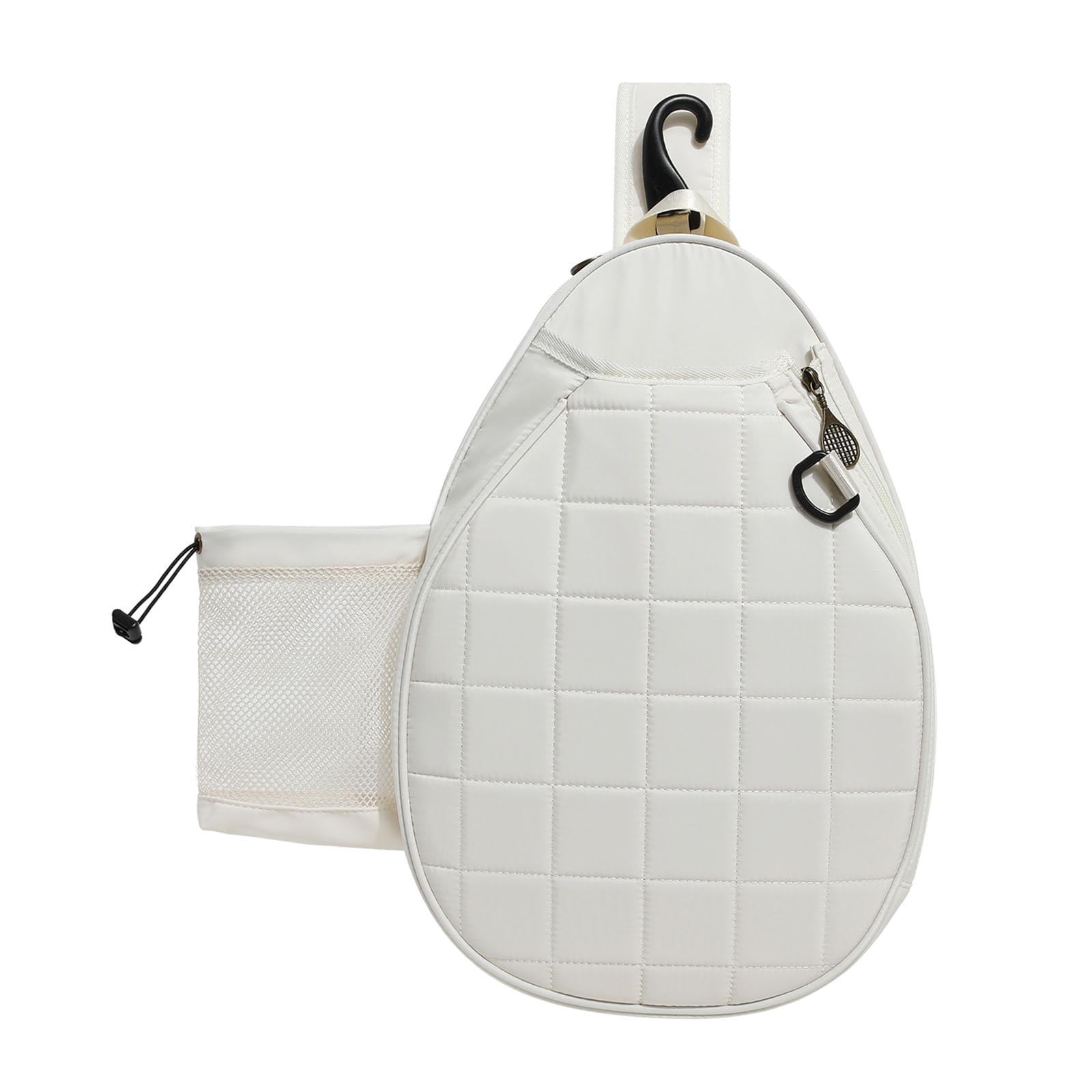 Ioensy - Bolsa De Tenis Con Correa Ajustable, Bolsa De Transporte Ligera Para Adultos, Funda Para Raqueta, Color Blanco