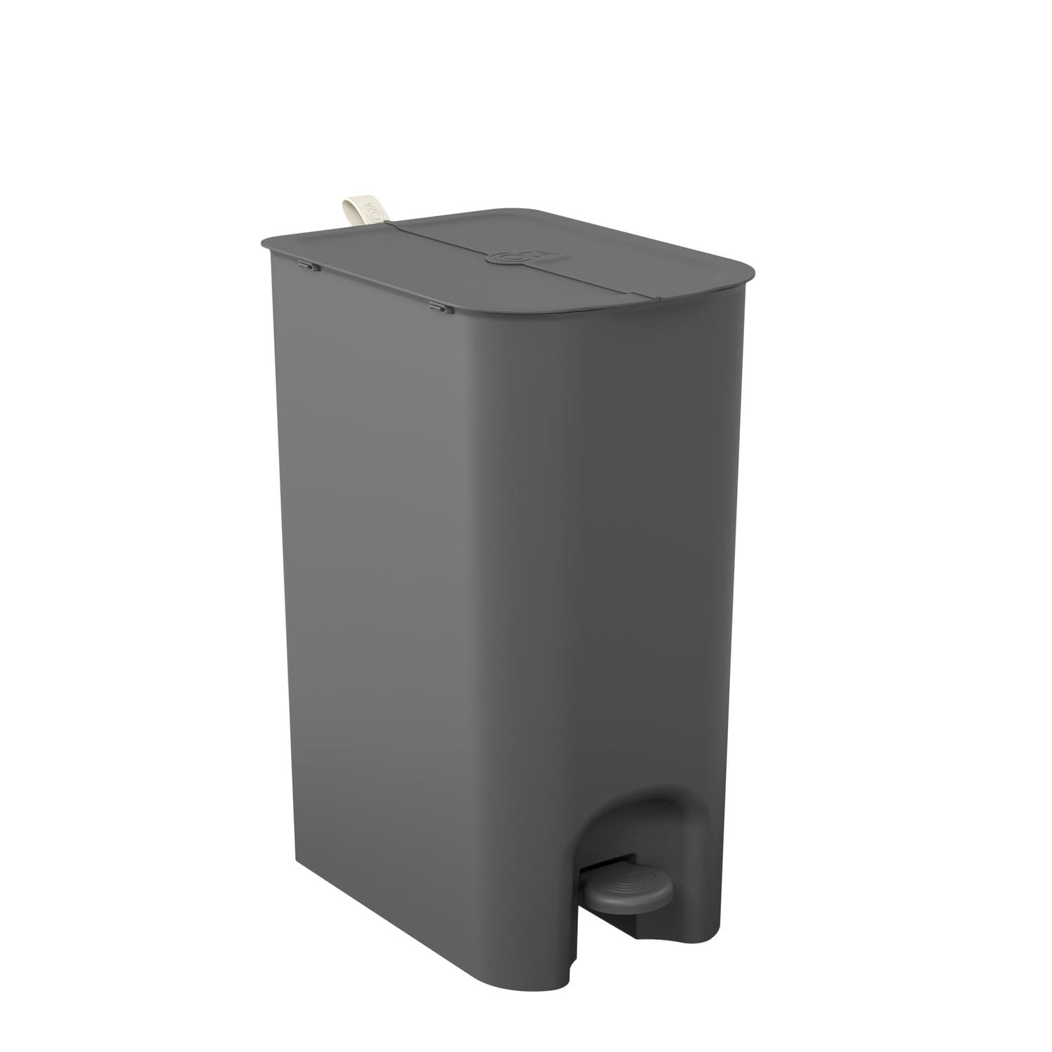Coza - Basurero Mariposa Con Pedal 20l Gris Grafito Con Asa Gris