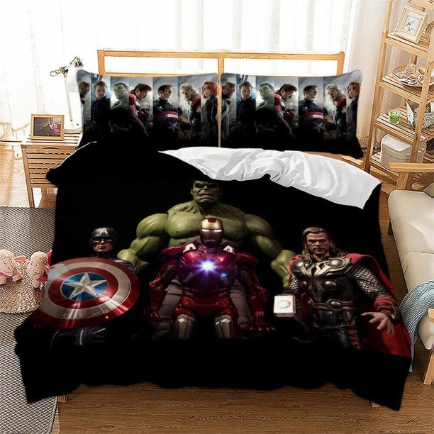 The Avengers Thanos Quilt Duvet Cover Set Bed Linen Kids Bedroom Decor3-Piece Bedding Set