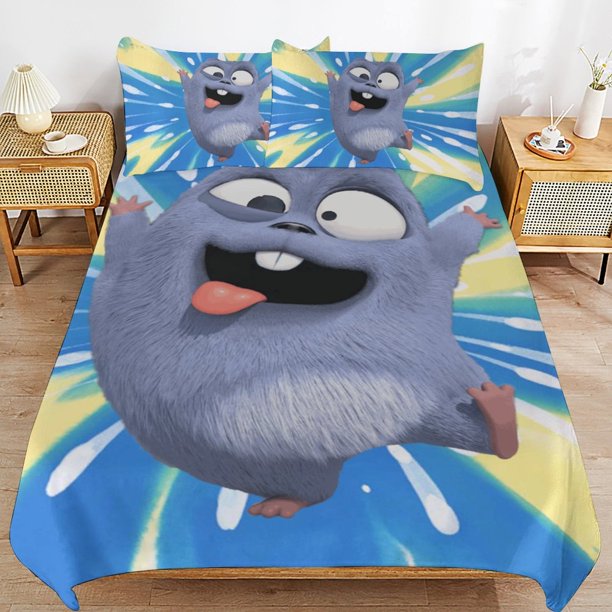 Grizzy And The Lemmings Comforter Set 3 Pieces Quilt Cover Set Soft Bedding Sets for All Seasons