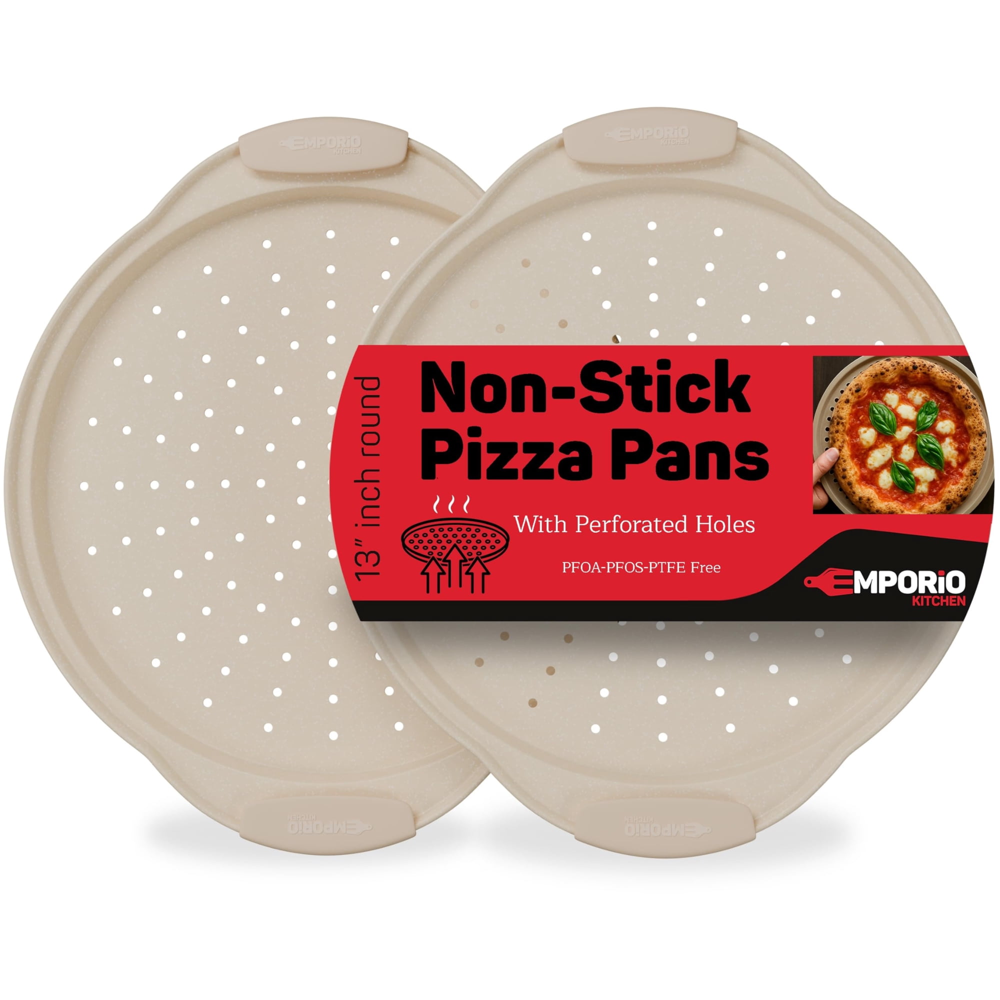 Set De 2 Moldes Para Pizza Emporio Kitchen De 33 Cm, Antiadherentes