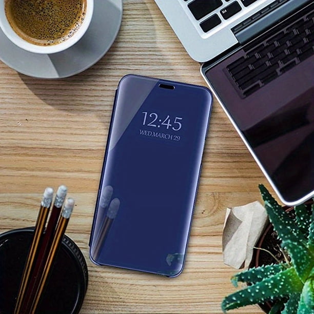 Luxury Smart Mirror For Flip Samsung Galaxy Galaxy S20 Ultra Case Transparent View Mirror Shockproof Cover With Bracket Anti Scratch Protection Anti Pollution