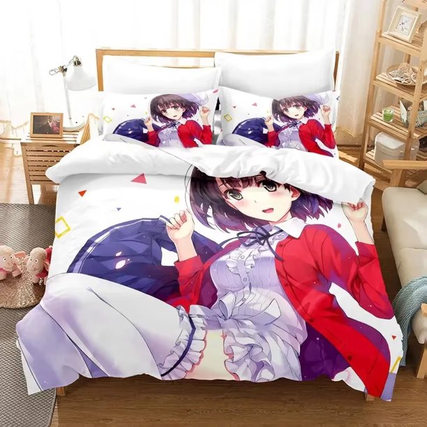 Saekano_ How To Raise A Boring Girlfriend Bedding Set Cartoon Anime three-piece set Adult Kid Bedroom Duvet cover Sets Bed Sheets
