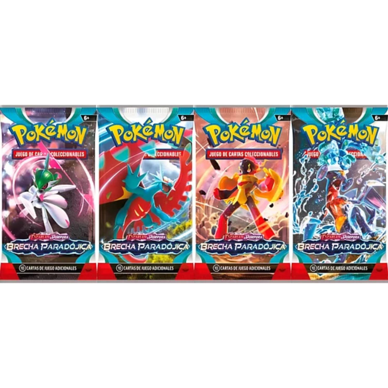 Pokémon - Cartas Pokemon Pack 4 Sobres Brecha Paradojica Español Azul