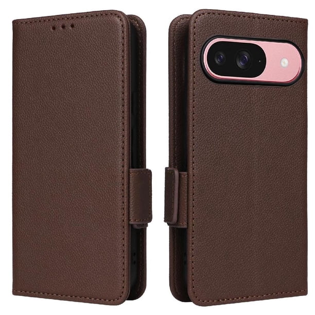 Funda Cartera para Google Pixel 10 Tapa Flip con Ranuras y Soporte Marrón