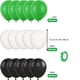thumbnail image 3 of 61pcs, 12inch Green Balloons Black Balloons, White Balloons, With Green Ribbons 33FT For Soccer Ball Football Video Game Birthday Party Decor, Safari Jungle Party Baby Shower Wedding Party Supplies, P, 3 of 3