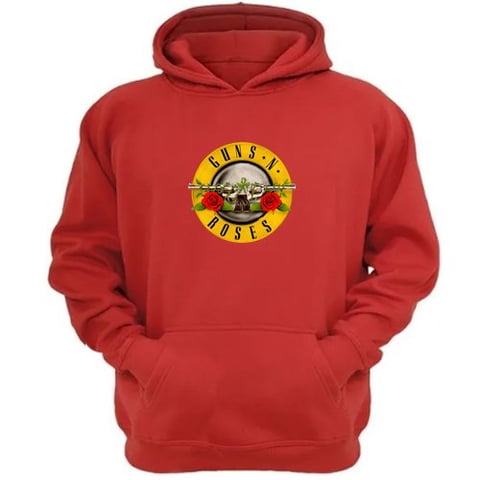 Genérico - Polerón Canguro Guns N´ Roses Rojo Talla M Unisex