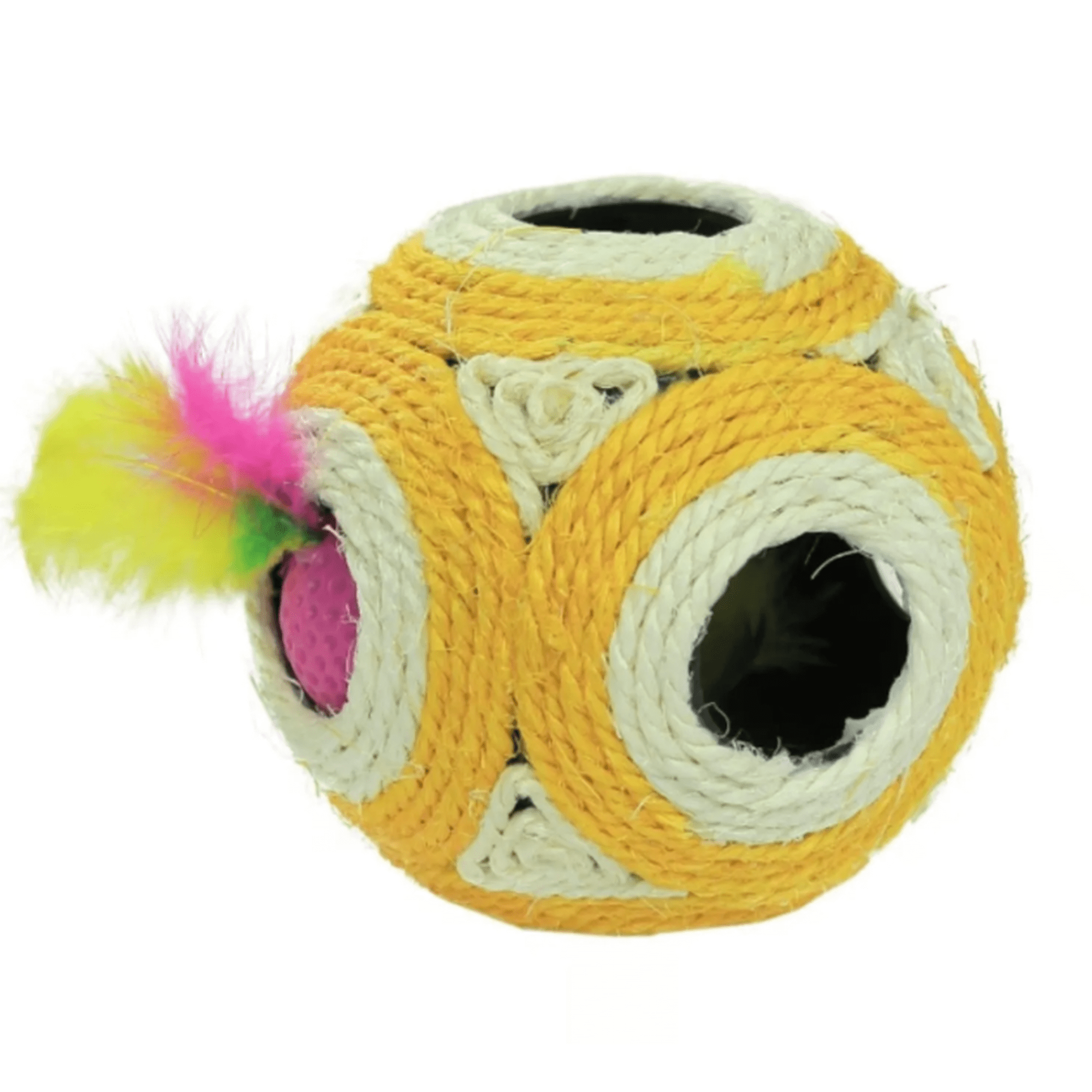 Pelota De Sisal Con Sonajero Para Gatos Amarillo