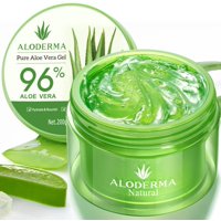 Gel Aloderma De Aloe Vera Orgánico 96% Puro Para Rostro Y Cuerpo, 200 Ml