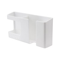 Magideal - Soporte Multifunción Para Carga De Teléfono Móvil Junto A , Soporte De Pared Para Enchufe De Teléfono De Almacenamiento De Control Remoto De Tv , Blanco