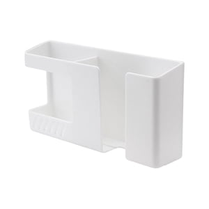 Magideal - Soporte Multifunción Para Carga De Teléfono Móvil Junto A , Soporte De Pared Para Enchufe De Teléfono De Almacenamiento De Control Remoto De Tv , Blanco