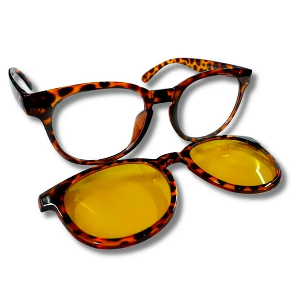Lentes 2 En 1 Magnéticos Visión Nocturna Símil Carey Antirreflejo Amplificador Luz Ag82
