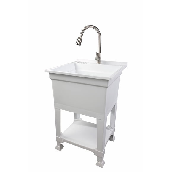 Lavadero utilitario independiente UTILITYSINKS de plástico de 61 cm con grifo