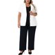 thumbnail image 2 of Agnes Orinda Blazers de Mujer Tallas Grandes, Solapa con Muesca de un Solo Pecho, Mangas Cortas, Chaquetas de Oficina 4X Blanco, 2 of 7