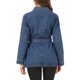thumbnail image 3 of INSPIRE CHIC Chaquetas de Jean para Mujeres de Regreso a Clases Mangas Largas Cinturón Abotonado Chaqueta Casual de Mezclilla L Azul Medio, 3 of 8