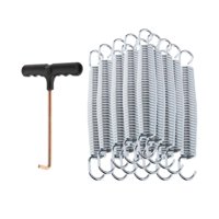 Magideal - Resortes De Trampolín De 15 Piezas Con Herramienta De Tracción De Resorte, Repuesto Para Exteriores, Accesorios De Reparación De Trampolín Resistentes Primavera De 16 Cm.